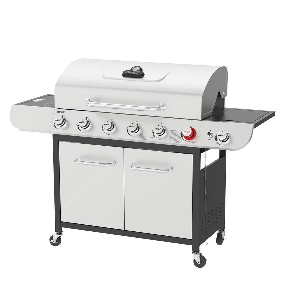 Royal Gourmet SG6002RC 6-Burner BBQ Liquid Propane Gas Grill with Sear and Side Burner with Cover, 71,000 BTU Cabinet Style Gas Grill