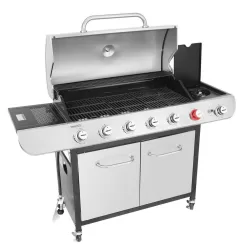 Royal Gourmet SG6002RC 6-Burner BBQ Liquid Propane Gas Grill with Sear and Side Burner with Cover, 71,000 BTU Cabinet Style Gas Grill