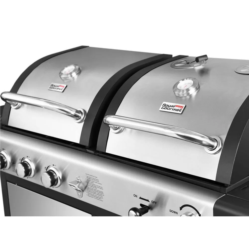 Royal Gourmet 1006810231 3-Burner Propane Gas and Charcoal Combo Grill in Black