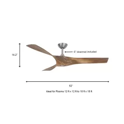 Home Decorators Collection 1004292316 Wesley 52 in. Indoor/Outdoor Brushed Nickel DC Motor Ceiling Fan with Remote Control