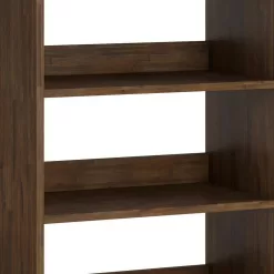 Simpli Home Chase 63.8 in. H Rustic Natural Aged Brown Solid Acacia Wood 4-Shelf Tall Bookcase