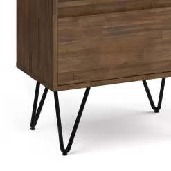 Simpli Home Chase 63.8 in. H Rustic Natural Aged Brown Solid Acacia Wood 4-Shelf Tall Bookcase