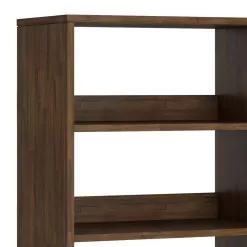 Simpli Home Chase 63.8 in. H Rustic Natural Aged Brown Solid Acacia Wood 4-Shelf Tall Bookcase