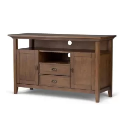 Simpli Home Redmond Solid Wood 54 in. Wide Transitional TV Media Stand in Rustic Natural Aged Brown for TVs up to 60 in.