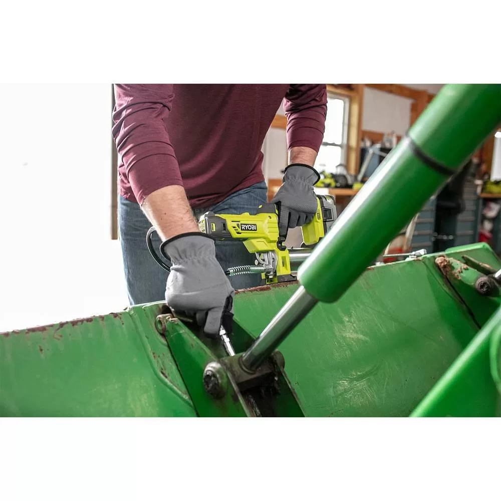 RYOBI ONE+ 18V Cordless Grease Gun with 2.0 Ah Battery and Charger