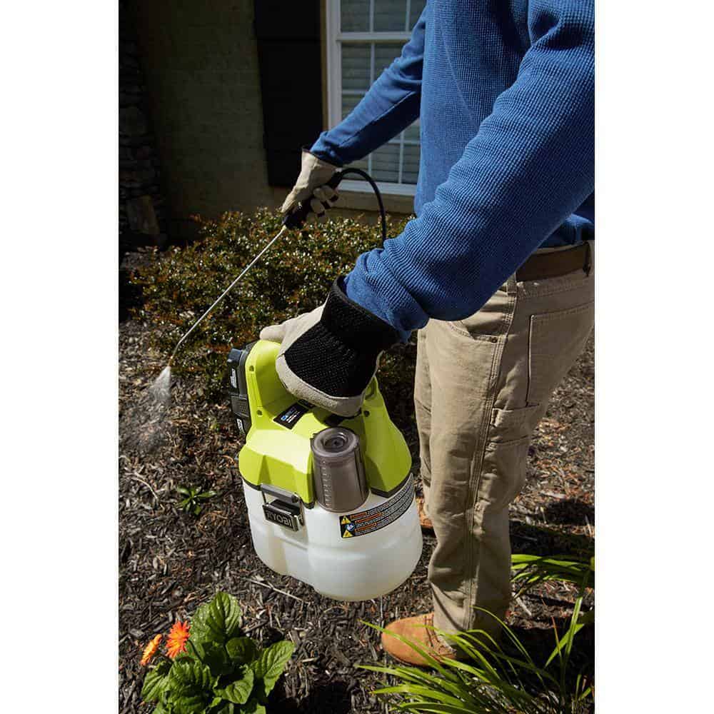 RYOBI P2810-P2805BTL ONE+ 18V Cordless Battery 1 Gal. Chemical Sprayer and Cordless Fogger/Mister (2-Tool) with 1.3 Ah Battery and Charger