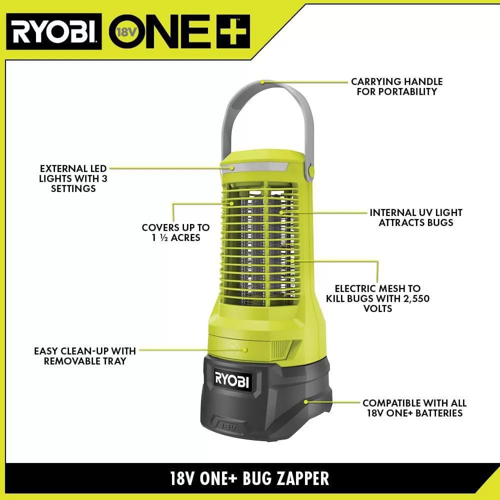 RYOBI P28140-BZ ONE+ 18-Volt Cordless Battery 0.5L Compact Sprayer and Cordless Bug Zapper (Tool Only)