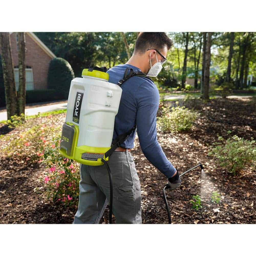 RYOBI P2860 ONE+ 18V Cordless Battery 4 Gal. Backpack Chemical Sprayer with 2.0 Ah Battery and Charger
