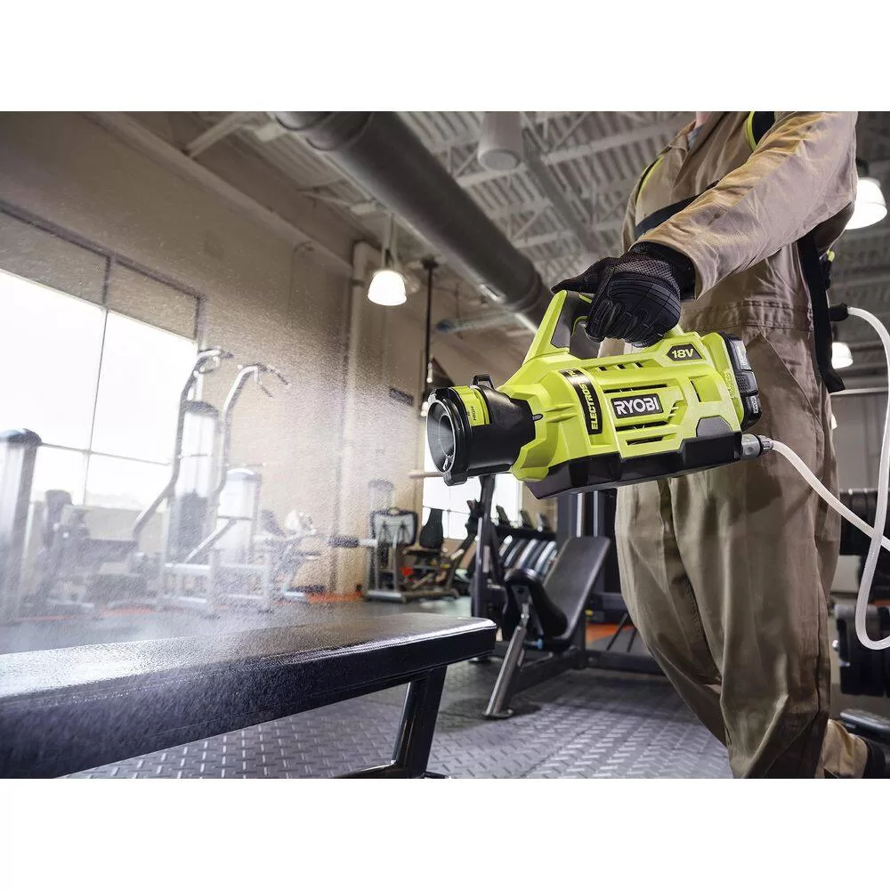 RYOBI P2870 ONE+ 18V Cordless Electrostatic 1 Gal. Sprayer Kit with (2) 2.0 Ah Batteries and (1) Charger