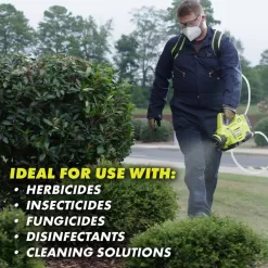 RYOBI P2870-A12 ONE+ 18V Cordless Electrostatic 1 Gal. Sprayer w/ Extra Low/Medium/High Nozzles, (2) 2.0 Ah Batteries, and (1) Charger