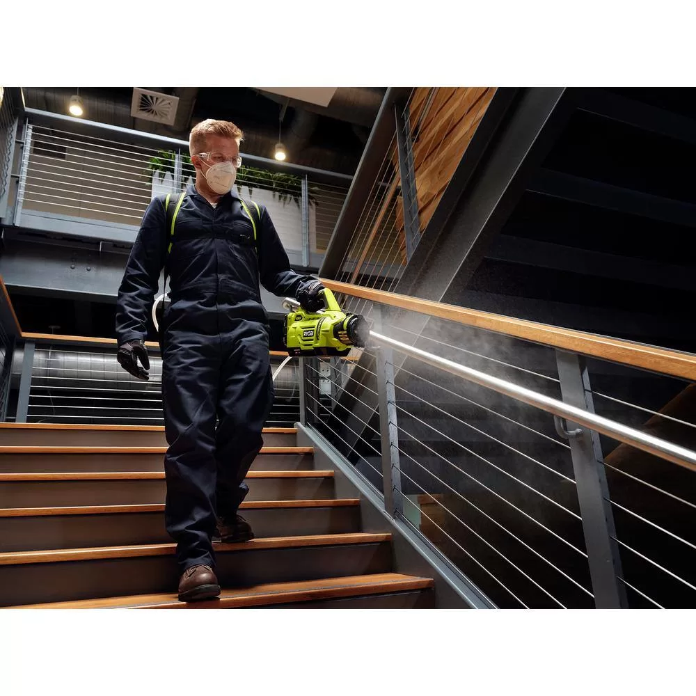 RYOBI P2870-A14 ONE+ 18V Cordless Electrostatic 1 Gal. Sprayer w/ Extra (2) Med. & (1) High Nozzles, (2) 2.0 Ah Batteries, & (1) Charger