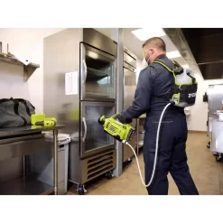 RYOBI P2870-A14 ONE+ 18V Cordless Electrostatic 1 Gal. Sprayer w/ Extra (2) Med. & (1) High Nozzles, (2) 2.0 Ah Batteries, & (1) Charger