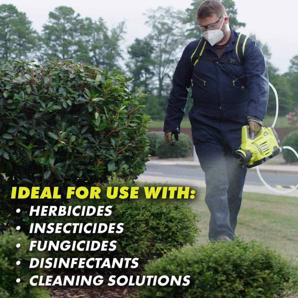 RYOBI P2870 ONE+ 18V Cordless Electrostatic 1 Gal. Sprayer Kit with (2) 2.0 Ah Batteries and (1) Charger