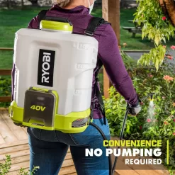 RYOBI RY40310-CMB1 40V Cordless Battery 4 Gal. Backpack Chemical Sprayer (2-Tool) with 2.0 Ah Battery and Charger