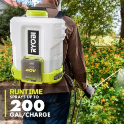 RYOBI RY40310-CMB1 40V Cordless Battery 4 Gal. Backpack Chemical Sprayer (2-Tool) with 2.0 Ah Battery and Charger