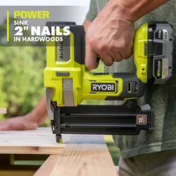 RYOBI P321-P326-PSK005 ONE+ 18V Cordless 18-Gauge Brad Nailer with 16-Gauge Straight Finish Nailer, 2.0 Ah Battery, and Charger