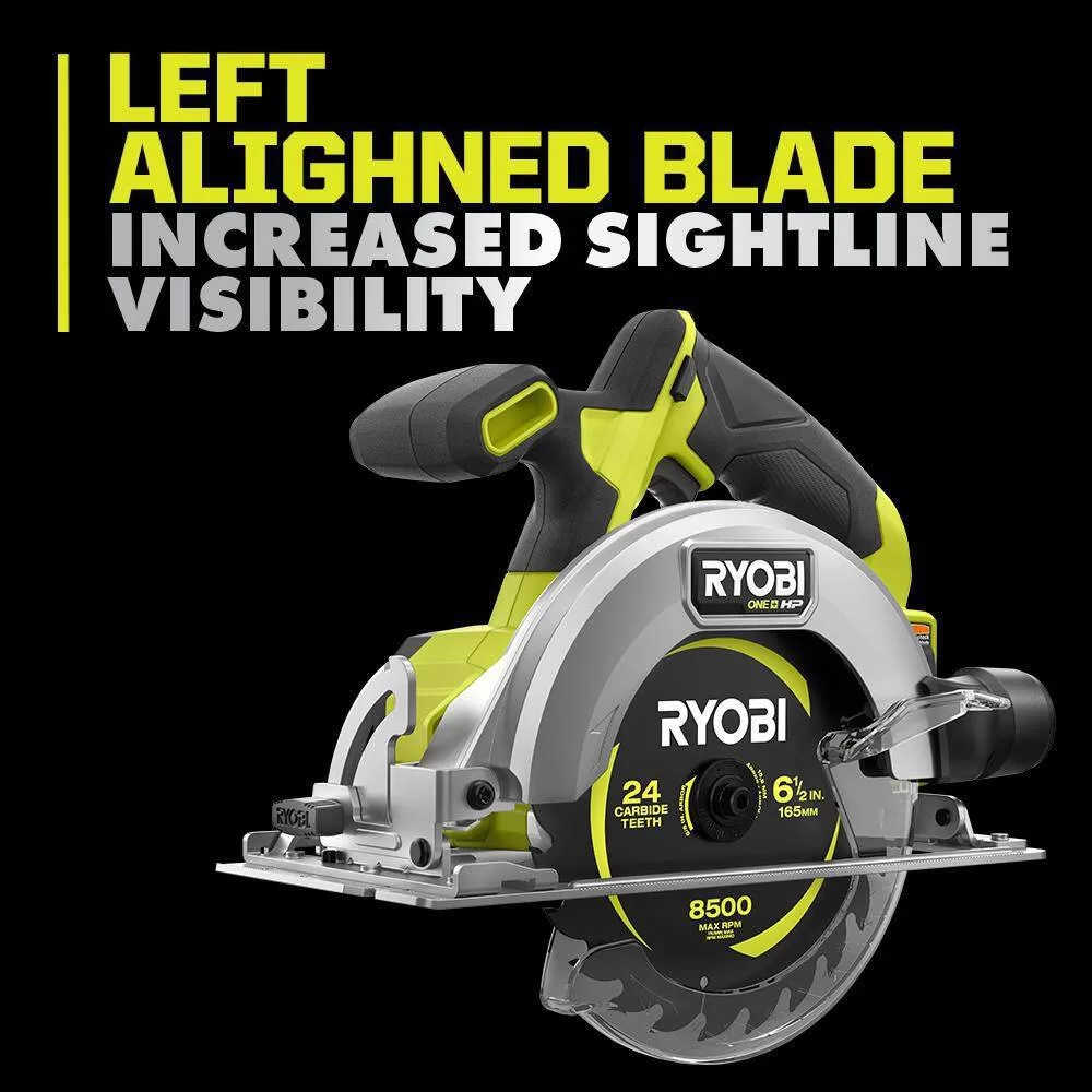 RYOBI PSBCS01K1 ONE+ HP 18V Brushless Cordless Compact 6-1/2 in. Circular Saw Kit with 4.0 Ah HIGH PERFORMANCE Battery and Charger