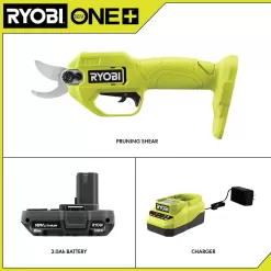 RYOBI P2540 ONE+ 18V Cordless Pruner with 2.0 Ah Battery and Charger