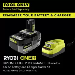 RYOBI ONE+ HP 18V Brushless Whisper Series 130 MPH 450 CFM Cordless Battery Leaf Blower (Tool Only)