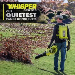 RYOBI RY404180 40V HP Brushless Whisper Series 190 MPH 730 CFM Blower and Backpack Battery w/ (2) 6.0 Ah Batteries & Charger