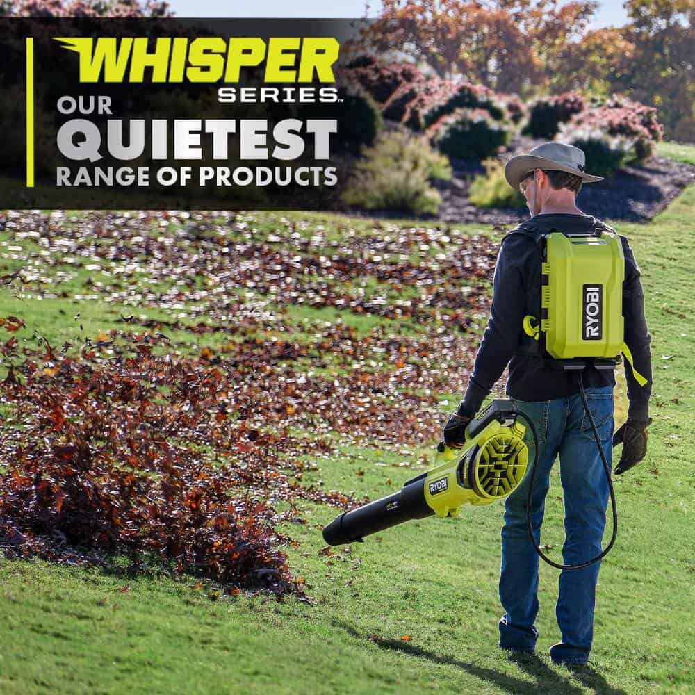 RYOBI RY404180 40V HP Brushless Whisper Series 190 MPH 730 CFM Blower and Backpack Battery w/ (2) 6.0 Ah Batteries & Charger
