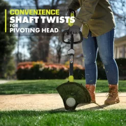 RYOBI P20160-AC ONE+ 18-Volt 12 in. Cordless 3-in-1 Trim Mower with Extra 3-Pack of Spools, 4.0 Ah Battery and Charger