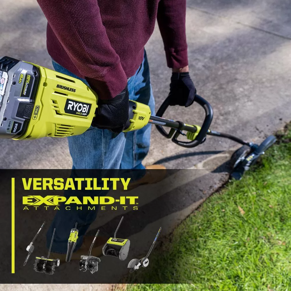 RYOBI P20220 ONE+ HP 18V Brushless 15 in. Attachment Capable String Trimmer with 6.0 Ah Battery and Charger