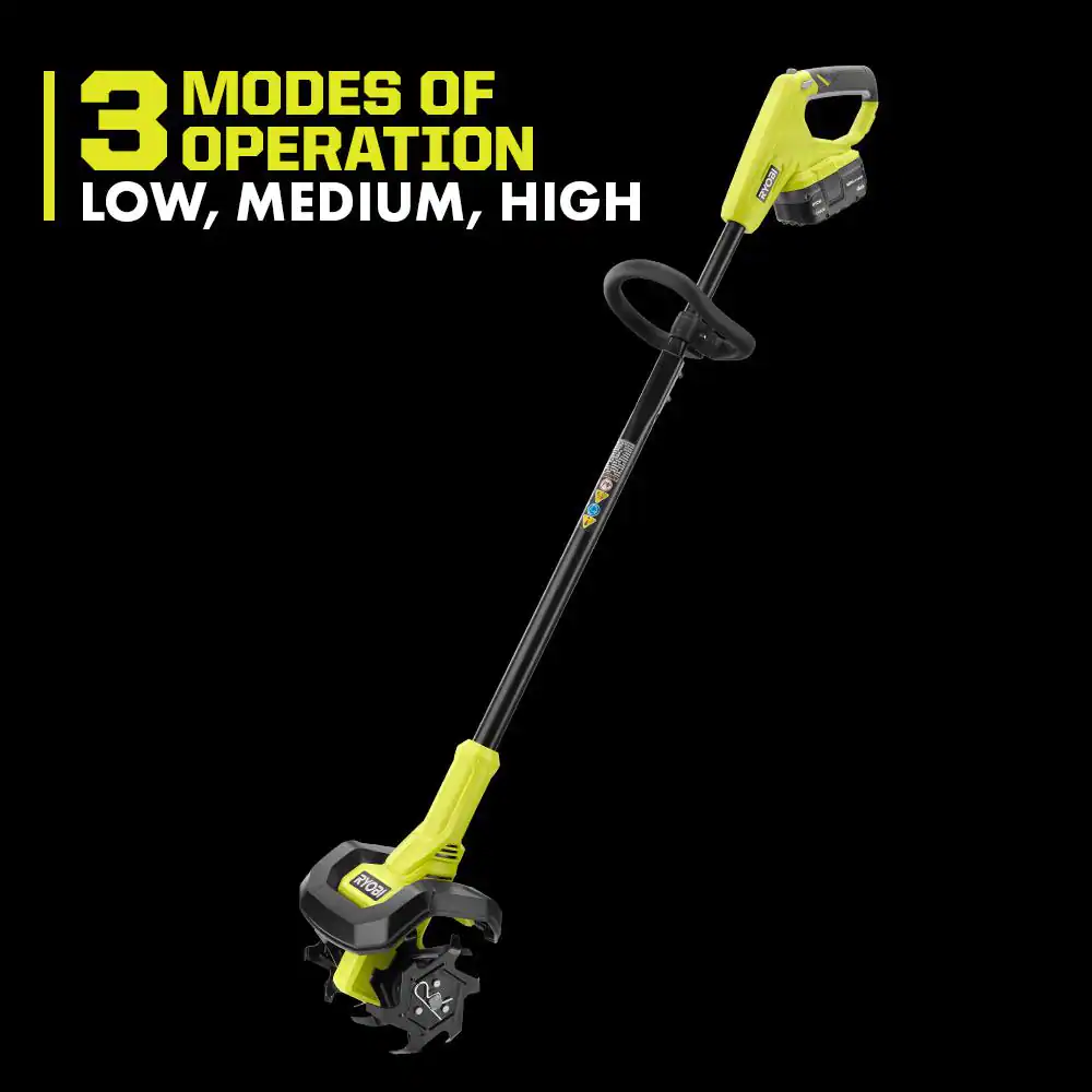 RYOBI ONE+ 18V 8 in. Cordless Cultivator with 4.0 Ah Battery and Charger
