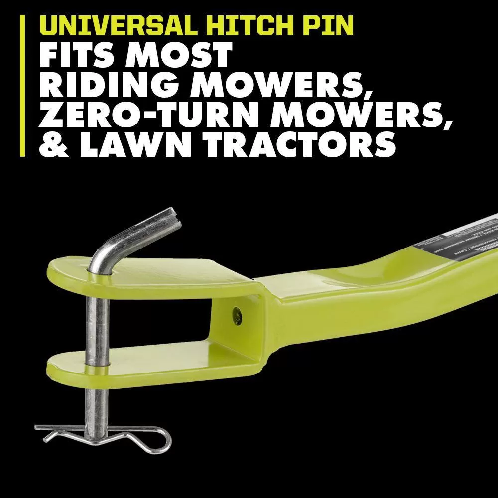 RYOBI ACRM025 500 lb. 7.5 cu. ft. Tow-Behind Utility Dump Cart with Universal Hitch for Riding Mower, Lawn Tractor & Zero Turn Mower