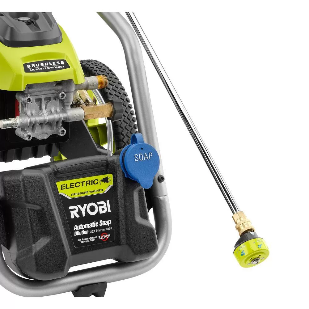 RYOBI RY143011-SC12 3000 PSI 1.1 GPM Cold Water Electric Pressure Washer and 12 in. Surface Cleaner with Caster Wheels