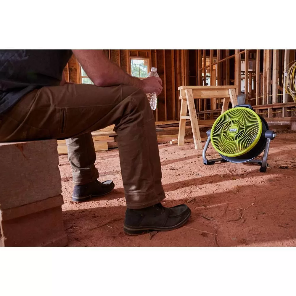 RYOBI PCL813B ONE+ 18V Cordless Hybrid WHISPER SERIES 14 in. Air Cannon Fan (Tool Only)