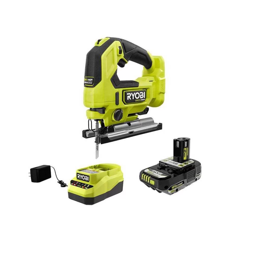 RYOBI Jig Saw PBLJS01K1 ONE+ HP 18V Brushless Cordless with 2.0 Ah HIGH PERFORMANCE Battery and Charger