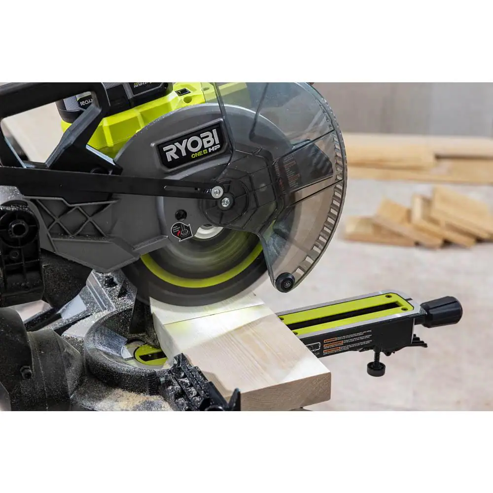 RYOBI PBLMS01K ONE+ HP 18V Brushless Cordless 10 in. Sliding Compound Miter Saw Kit with 4.0 Ah HIGH PERFORMANCE Battery and Charger
