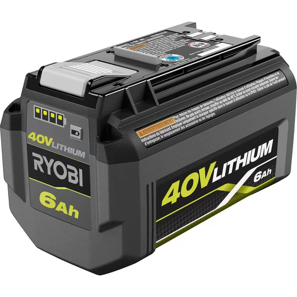 RYOBI OP40602-06 40V Lithium-Ion 6.0 Ah High Capacity Battery and Rapid Charger Kit