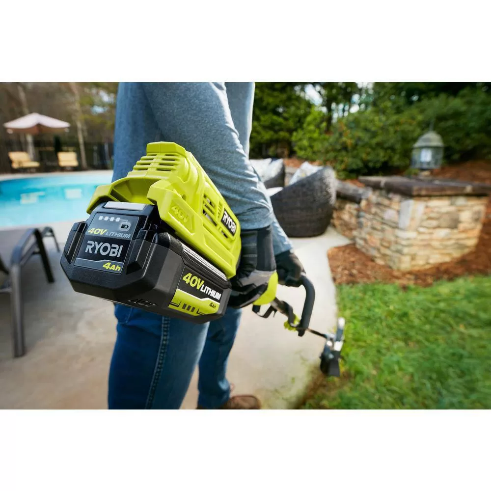 RYOBI RY40940-ST Outdoor Power Combo Kit 40V String Trimmer+Blower W/ Link Wall Storage Kit