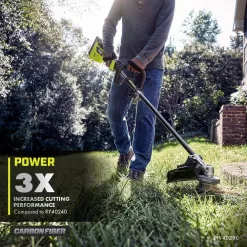 RYOBI RY40960-ST 40V HP Brushless 600 CFM 155 MPH Blower & Carbon Fiber String Trimmer w/LINK Wall Storage Kit- 4.0 Ah Battery & Charger