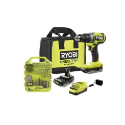 RYOBI PBLDD01K-A989504 ONE+ HP 18V Brushless Cordless 1/2 in. Drill/Driver Kit w/(2) Batteries, Charger, Bag, & Drill and Drive Kit (95-Piece)