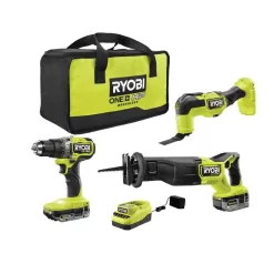 RYOBI PBLCK303K ONE+ HP 18V Brushless Cordless Combo Kit (3-Tool) with (2) HIGH PERFORMANCE Batteries, Charger, and Bag