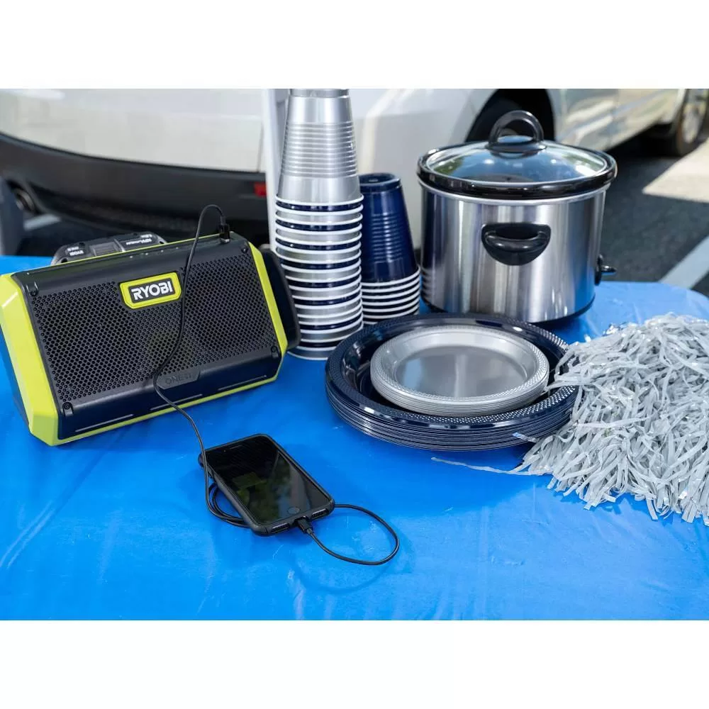 RYOBI PCL1304K1N ONE+ 18V Cordless 3-Tool Campers Combo Kit with Work Light, Speaker, Fan, 1.5 Ah Battery, and Charger
