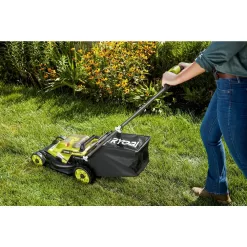 RYOBI P1108BTL ONE+ 18V 13 in. Cordless Battery Walk Behind Push Lawn Mower (Tool Only)