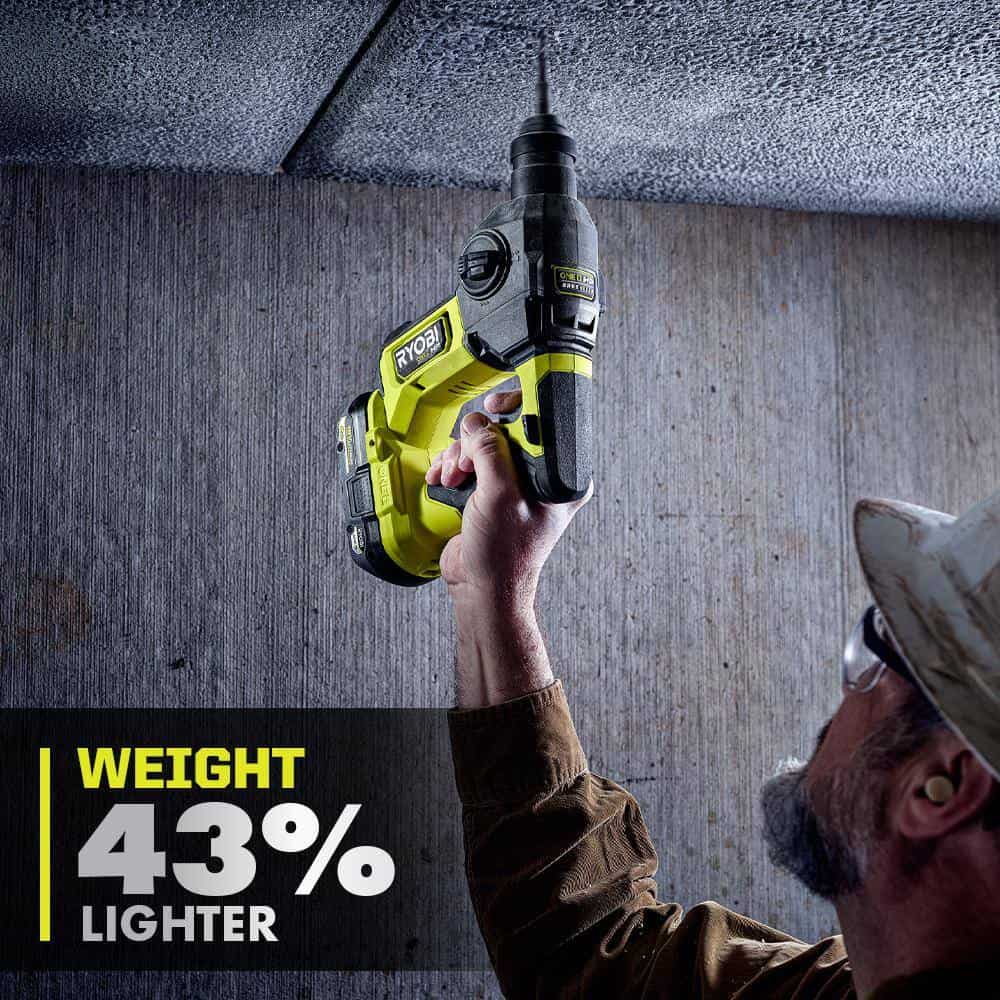 RYOBI PSBRH01B ONE+ HP 18V Brushless Cordless Compact 5/8 in. SDS Rotary Hammer (Tool Only)