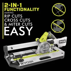 RYOBI PGC21K ONE+ 18V Cordless 5-1/2 in. Flooring Saw Kit with Blade, 4.0 Ah Battery, and Charger