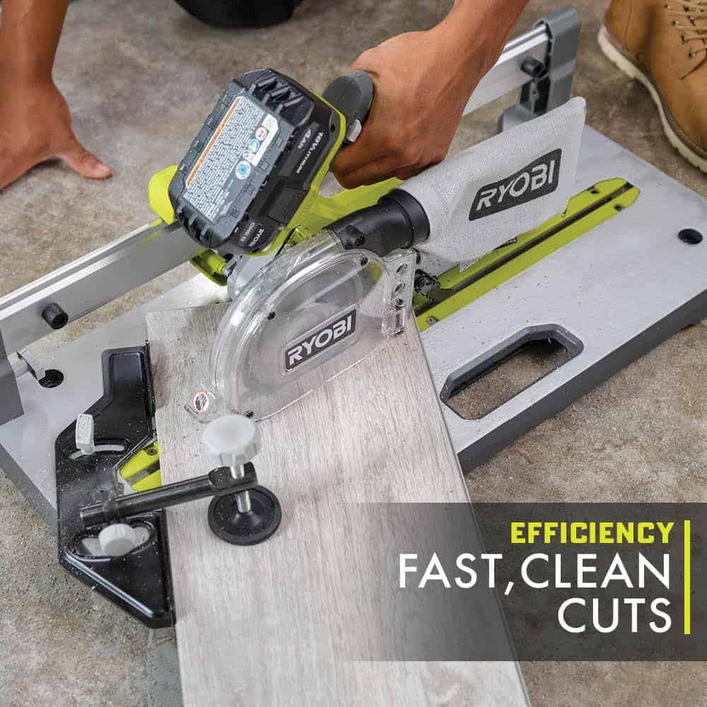 RYOBI PGC21K ONE+ 18V Cordless 5-1/2 in. Flooring Saw Kit with Blade, 4.0 Ah Battery, and Charger
