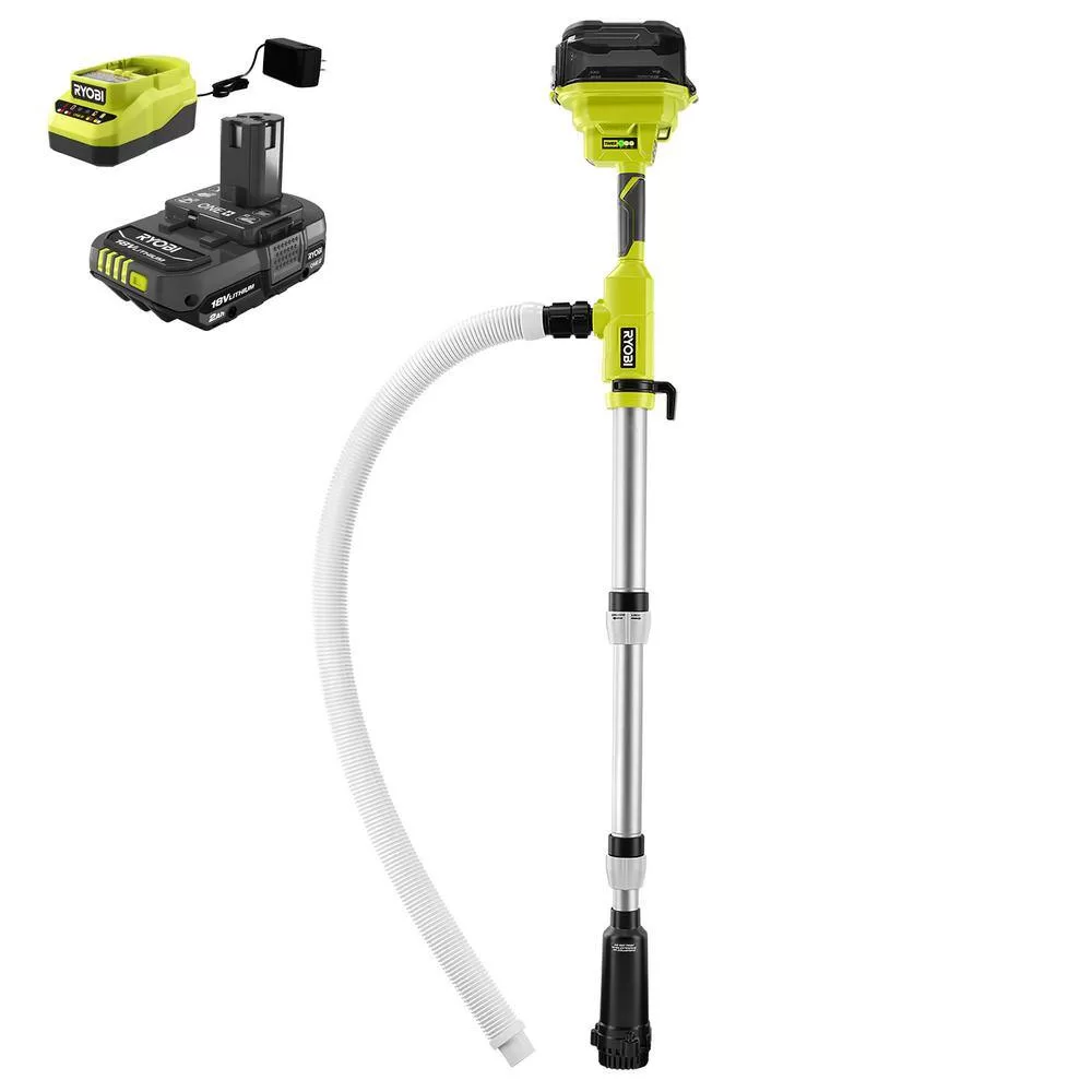 RYOBI RY20UP022K ONE+ 18V Cordless 1/6 HP Telescoping Pole Pump with 2.0 Ah Battery and Charger