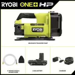 RYOBI RY20WP182K ONE+ HP 18V 1/4 hp Cordless Battery Powered Transfer Pump with 2.0 Ah Battery and Charger