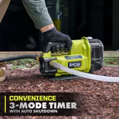 RYOBI RY20WP182K ONE+ HP 18V 1/4 hp Cordless Battery Powered Transfer Pump with 2.0 Ah Battery and Charger