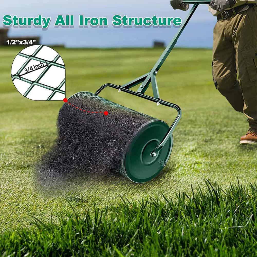 Tenleaf SXB554057 Peat Moss Spreader 24 in., Compost Spreader Metal Mesh, T shaped Handle for planting seeding