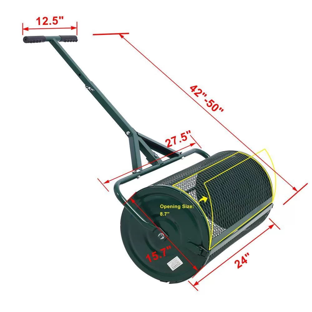 Tenleaf SXB554057 Peat Moss Spreader 24 in., Compost Spreader Metal Mesh, T shaped Handle for planting seeding