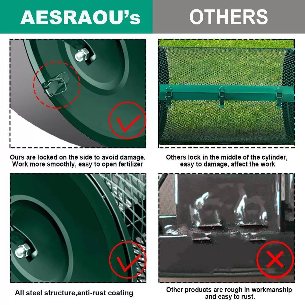 Tenleaf SXB554057 Peat Moss Spreader 24 in., Compost Spreader Metal Mesh, T shaped Handle for planting seeding