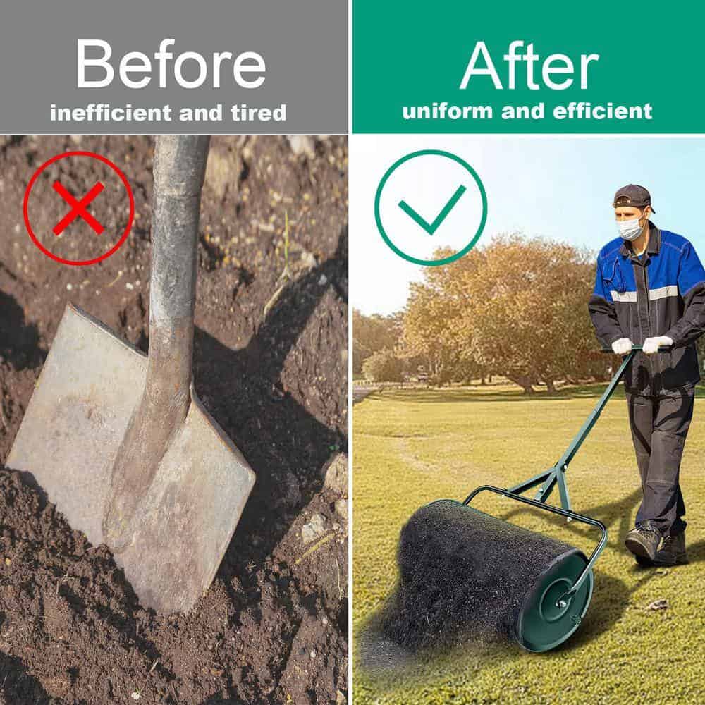 Tenleaf SXB554057 Peat Moss Spreader 24 in., Compost Spreader Metal Mesh, T shaped Handle for planting seeding